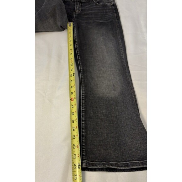 LIVERPOOL Los Angeles The Crop Flare Jeans Women 27/4 Black Stretch Dark Denim - Picture 15 of 15